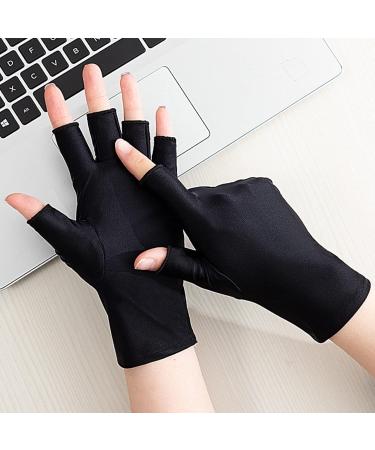 Anti-UV Gloves for Gel Nail Lamp Cool Breathable Bouncy Gel Nail Lamp UV Gloves Nail Gloves Gel Manicure Gloves Nail Mitt Protects Fingers from Uv For Nail Art Gel UV LED Lamp Tool(Black) - Buy Online on GoSupps.com