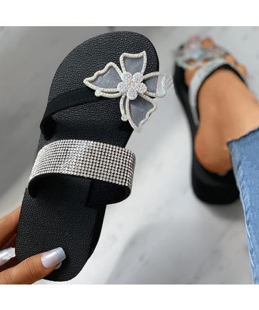 Buy XTZYGLFD Women's Orthopedic Sandals - Casual Slope Heel Bohemian Silver Flip Flops - Comfortable Beach Footwear Size 5 UK - Buy Online on GoSupps.com