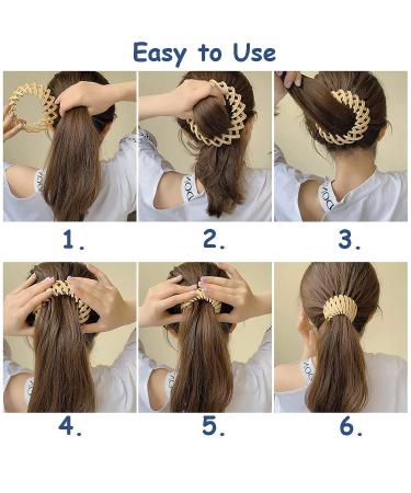 3 Pcs Bird Nest Magic Hair Clips for Women and Girls - Hair Bun Fixing Claws in Pink, White, and Black - Buy Online on GoSupps.com