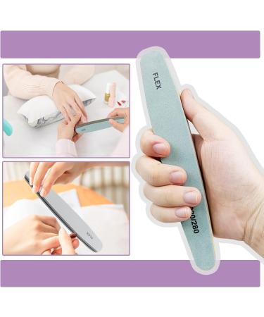 Nail Files 4 Pieces Nail Buffer Blocks Professional Double Sided Nail File 100/180 220/280 Grit for Acrylic Natural Gel Nails Polish Suitable for Home Nail Salon - Buy Online on GoSupps.com