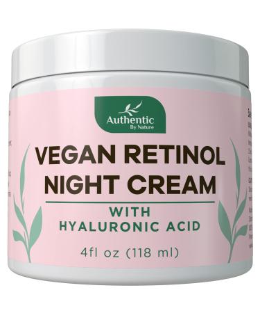 Organic Vegan Retinol Night Cream For Face - with Hyaluronic Acid  Carrot Seed Oil. Anti Aging Treatment For Wrinkle  Dark Circle  Acne  Scars. Help Skin Tightening  Moisturizing. For Women  Men