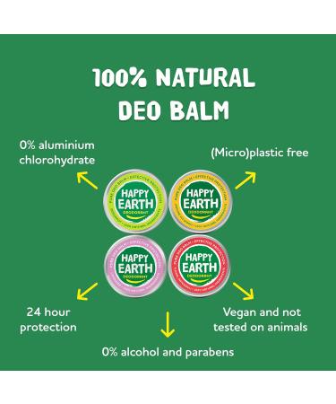  HAPPY EARTH Happy Earth 100% Natural Lavender Deodorant Balm 45g - Buy Online on GoSupps.com