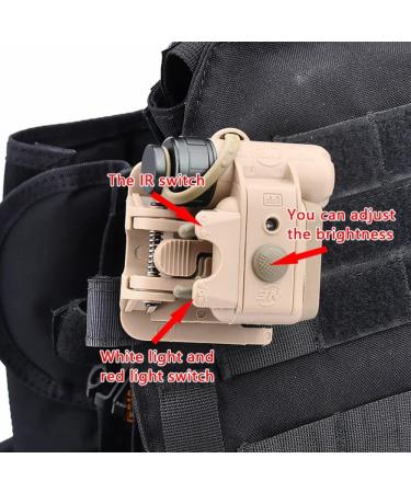 Qiruimy Tactical Helmet Light Set Gen 3 - 360 Rotatable Airsoft & Survival Flashlight | White/IR/Red Light - Military Grade (Black) - Buy Online on GoSupps.com