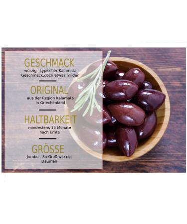 Buy Lamda Estate Kalamata Olives 1 KG - Natural Stone-Ripened Jumbo Greek Black Olives Pickled in Brine - International Shipping Available - Buy Online on GoSupps.com