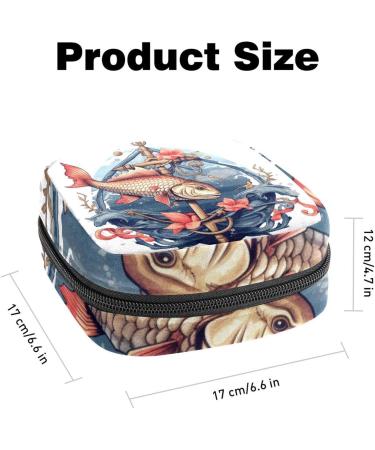 Portable Period Kit Bag | Fish Multicoloured 08 | Feminine Product Pouch for Girls - Buy Online on GoSupps.com