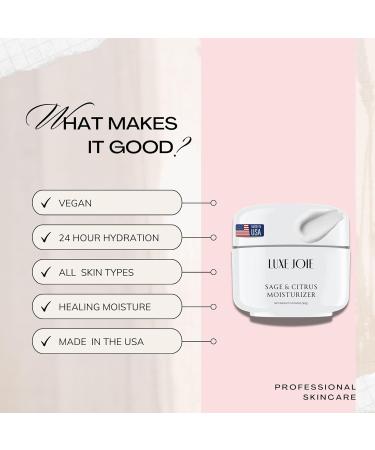 LuxeJoie Sage & Citrus Moisturizer Oil-Free Natural Face Cream for All Skin Types | Anti-Wrinkle & Tightening | 2 oz - Buy Online on GoSupps.com