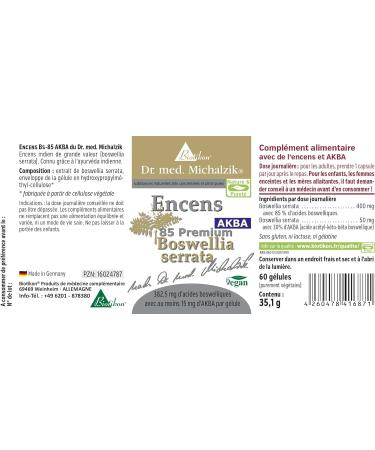 Buy Frankincense BS-85 AKBA - 100% Indian Frankincense Capsules | 15mg AKBA & 85% Boswellic Acid - BIOTIKON  - Buy Online on GoSupps.com
