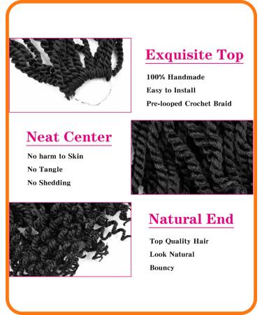 TOZIKA 12 Inch Wavy Senegalese Twist Crochet Hair 6 Pack - Pre-twisted Kids Crochet Hair for Black Women - Synthetic Hair Extension in 1B Color - Buy Online on GoSupps.com