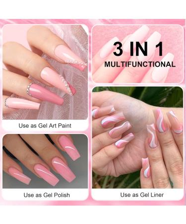 Rechoo Liner Nail Gel Polish 10ML - 2pcs Pink Gel for French Manicure & Nail Art - Buy Online on GoSupps.com