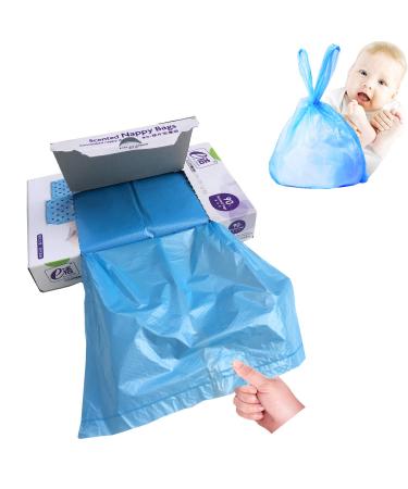 Disposable Diaper Bag for Baby, Diaper Sacks Cover the Incontinence Odor Really, Fresh Light Baby Powder Faint Scent, 540 Counts 180 Bags, Blue blue 180 bags