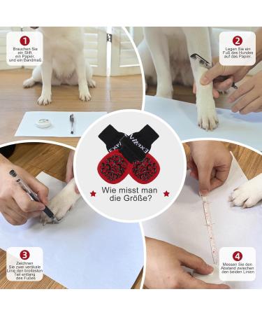Expawlora Anti-Slip Dog Paw Protection | Adjustable Straps for Better Traction on Wooden Floors | Soft Elastic Fabric in Red | Size L - Buy Online on GoSupps.com