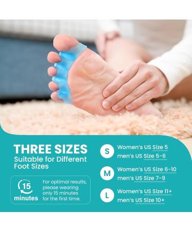 Toe Spacers & Separators - 8-Pack Bunion Corrector for Ideal Toe Alignment | Gel Toe Separators for Men & Women | Perfect Gift (Blue) - Sizes L: Women s 11+ Men s 10+  - Buy Online on GoSupps.com