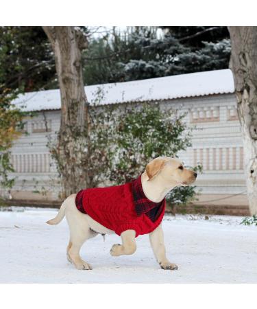 Cit toile Warm Dog Sweater - Turtleneck Knit Coat for Small & Medium Pets | Autumn Winter Puppy Clothing with Linen Holes - Red S - Buy Online on GoSupps.com