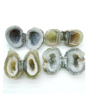 Natural Crystal Rough Natural Handmade Agate Geode Ring Box Rough Agate Cornucopia Quartz Crystal Cluster Crystal Stone Women Crystal