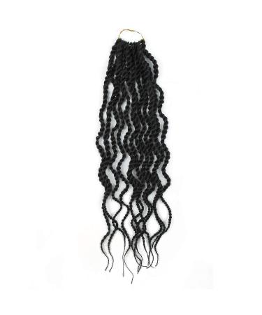 18 Inch Wavy Senegalese Twist Crochet Hair Braids - Synthetic Extension 6 Packs 1B | Curly Twist Braiding Hair with Wavy Ends - Buy Online on GoSupps.com