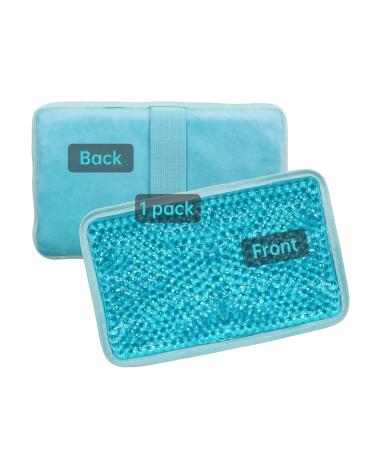Gel Beads Ice Pack Ice Bag with Strap-1 Pack Reusable Hot & Cold Pack Compress for Knee, Shoulder, Foot, Back, Ankle, Neck, Hip, Elbow, Wisdom Tooth--7.76''x4.93''(Blue)