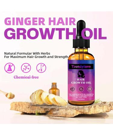 Trendyfave Hair Growth Serum Vitamins Serum for Hair Loss and Hair Regrowth Ginger Oil for Hair Growth for Balding Thinning Repairs Hair Follicles Natural Herbal Hair Growth Oils for Men and Women - Buy Online on GoSupps.com