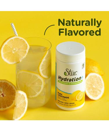 Stur Electrolyte Hydration Powder - Lemonade Flavor | Sugar Free | 100 Servings | Antioxidants & B Vitamins | Non-GMO | Keto & Vegan Friendly - Buy Online on GoSupps.com