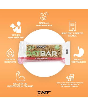 TNT OATBABL Strawberry Jam Oat Bar - 120G | Delicious Muesli Energy Bar | Healthy Snack with Oatmeal - Buy Online on GoSupps.com