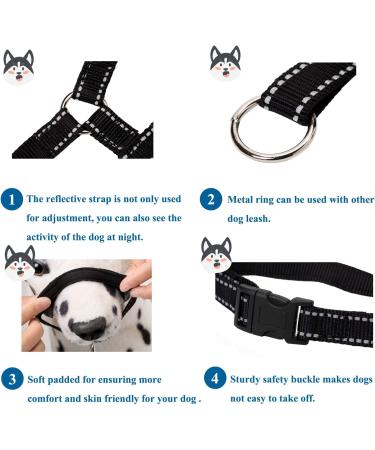 ILEPARK Dog Halter Neck Band with Reflective Strap Adjustable & Easy to Control | Size M Black International Shipping Available - Buy Online on GoSupps.com