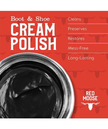 Premium USA-Made Red Moose Black Boot and Shoe Cream Polish - Buy Online on GoSupps.com