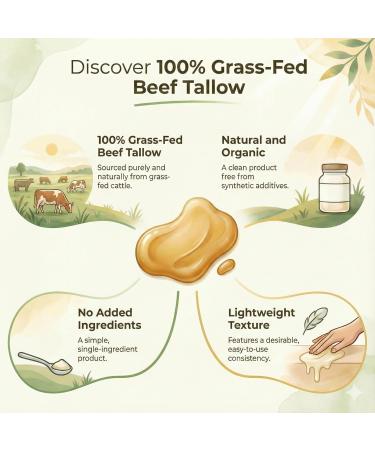 IKARIAN 100% Grass Fed Beef Tallow for Skin Care | Premium Whipped Moisturizer | Face + Body | Single Ingredient All natural | 4 FL. oz. (Unscented) - Buy Online on GoSupps.com