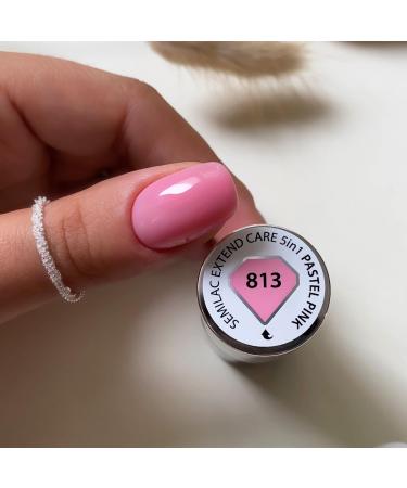 Semilac Extend Care Base 5in1 813 Pastel Pink Gel Nail Polish 7ml - Long Lasting UV/LED Gel Nails - Easy Application - 813 Pastel Pink - Buy Online on GoSupps.com