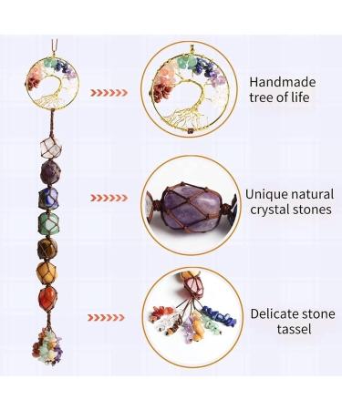 7 Chakras Healing Crystals Natural Gemstones Spiritual Gifts for Women Polished Tumbled Stones Positive Energy Spiritual Meditation Hanging Ornament/Window Ornament/Feng Shui (Healing Crystals-03) - Buy Online on GoSupps.com