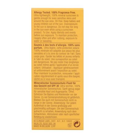 Clinique Mineral Sunscreen Fluid SPF 30 for Sensitive Skin - 1 Ounce - Buy Online on GoSupps.com
