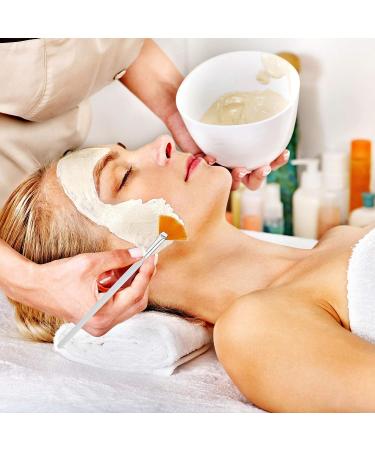 8-Piece Long Handle Fan Facial Brush Set for Makeup Peel - White Orange - Buy Online on GoSupps.com