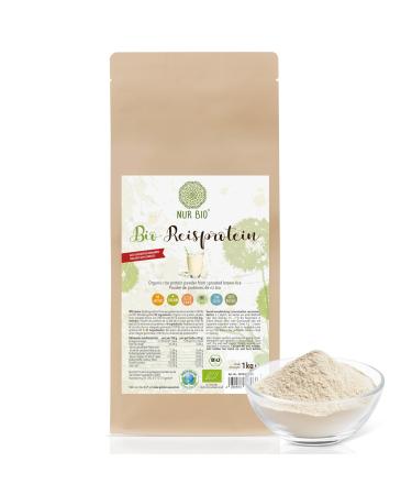 NUR BIO Rice Protein 1kg 85% Protein Pure Plant Protein from Brown Sprouted Rice