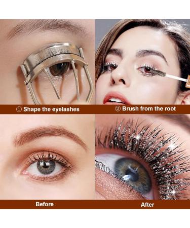 Rosarden Black Glitter Waterproof Mascara - Long-Lasting Shiny Sparkle Diamond Makeup for Volume and Length - Smudge Proof for Party Wedding - Buy Online on GoSupps.com