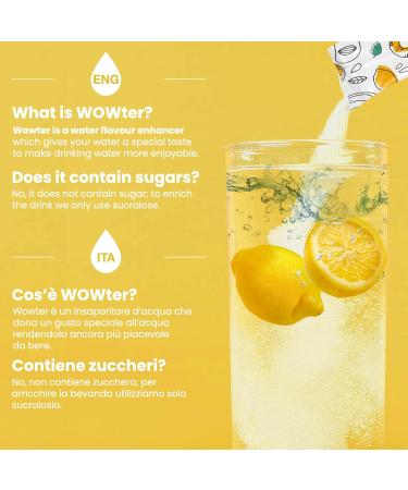 Wowter by AMZ Better - Sugar-Free Lemon Flavored Water Powder | 12 Gluten-Free Bags | 48g | Made in Italy - Buy Online on GoSupps.com
