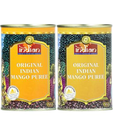Truly Indian Mango -Puree - Indian sugared fruit puree for desserts and sauces - 1 x 450 G 19375 (pack with 2) 1 450 g (2 pack)