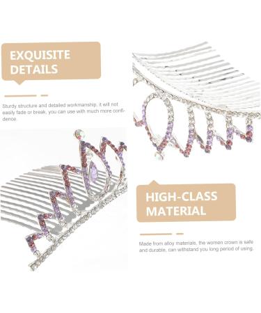 FRCOLOR Luxury Colored Rhinestone Crown Alloy Bride Comb Wedding Wood Display Base - Buy Online on GoSupps.com