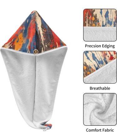 Rainbow Graffiti Hair Towel 2 Pack - Super Absorbent Quick Dry Hair Turbans for Women & Girls - Buy Online on GoSupps.com