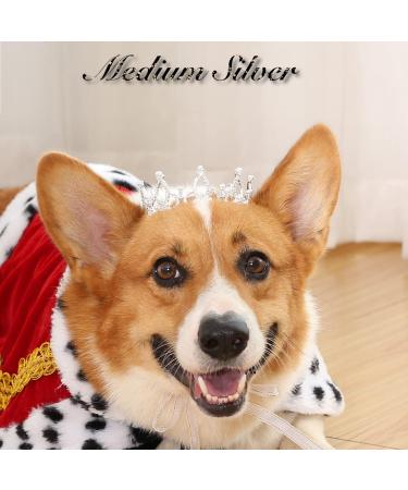 Lovelyshop Pet Series Silver Plated Royal Rhinestone Pearl Full Round Dog/Cat Crown for Rolyal Family Costume Hair Accessories-Small Size Small Silver - Buy Online on GoSupps.com