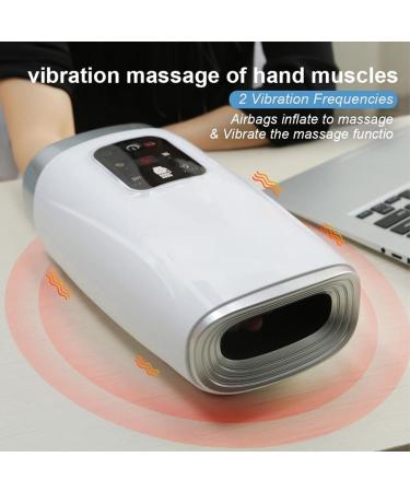 Portable Hand Massager with Heat & Compression 2 Vibration Settings 4 Starch Levels Rechargeable Finger & Wrist Relief for Arthritis - Buy Online on GoSupps.com