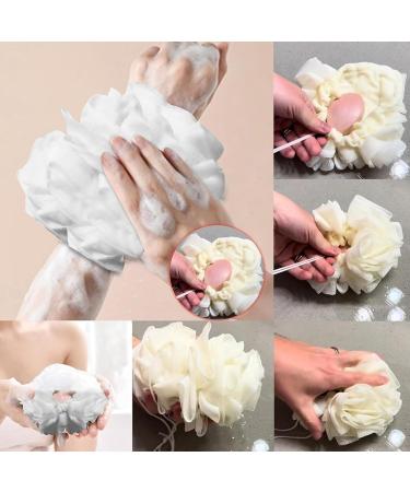 Bath Sponge & Loofah Set: 2Pcs Fast Foaming Bath Balls - Exfoliating Scrubber for Body & Face - Perfect for Home & Travel - Buy Online on GoSupps.com