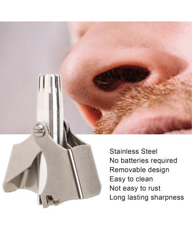 Premium Stainless Steel Nasal Hair Trimmer - Manual Battery-Free Washable with 360 Rotating Cutter for Efficient Ear & Nose Hair Removal - Buy Online on GoSupps.com