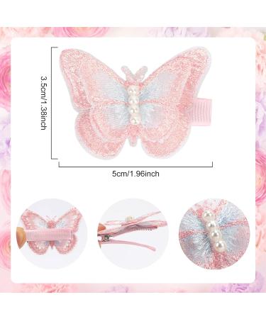 Arqumi Butterfly Hair Clips - Set of 8 Colorful Clips with Pearls for Girls, Teens & Women - Buy Online on GoSupps.com