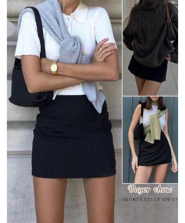 Ekouaer Women's Active Performance Skort - Black, Large | Ideal for Running, Tennis, Golf & Workout - Buy Online on GoSupps.com