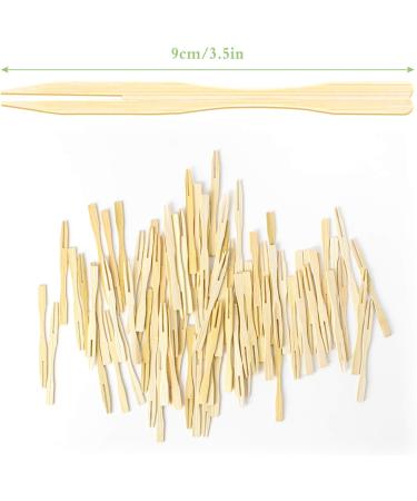 350 PCS Bamboo Forks 3.5 Inch Disposable Food Bamboo Picks Mini Food Bamboo Forks Eco-Friendly Bamboo Picks for Appetizer Fruit Dessert Barbeque Snacks Sandwich - Buy Online on GoSupps.com