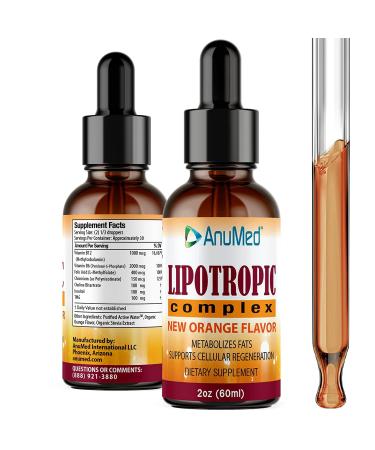 ANUMED - Lipotropic Complex Liquid Drops with Vitamin B12  B6  Folic Acid  Choline  Inositol for Liver Health  Natural Cleanser  Detox + Boosts Natural Energy Levels. Vegan  Non-GMO  Gluten-Free (2oz)