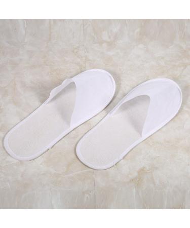 Buy Aunmas 10 Pairs of Non-Slip Closed Toe Slippers for Guests | Comfortable Spa House Shoes for Home & Family Trips - White - Buy Online on GoSupps.com