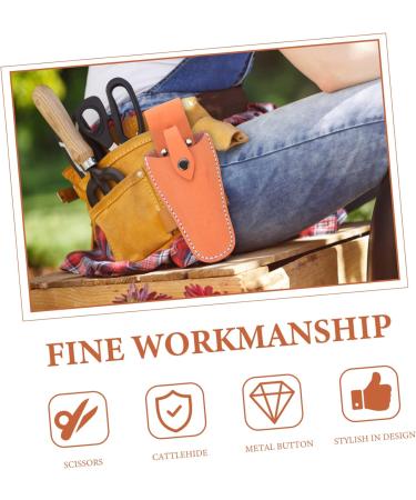 PopetPop Garden Scissors Belt Pocket - Leather Sheath for Electric & Haircut Tools - Compact 21x9.5x5cm Orange Small Parts Bag - Buy Online on GoSupps.com