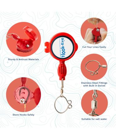 Hook-Eze Fishing Knot Tying Tool - Quick & Easy Fishing Line Tieing for Hooks - Red Fly Fishing Accessory - Buy Online on GoSupps.com