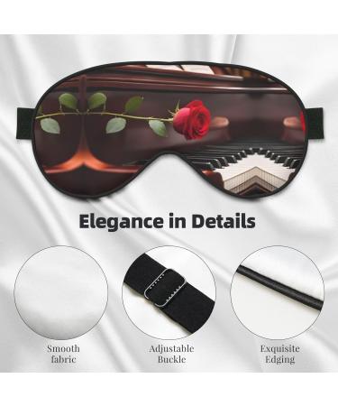 Red Rose Piano Print Eye Mask - Ultra-Soft Light-Blocking for Comfort & Restful Sleep | International Shipping - Buy Online on GoSupps.com