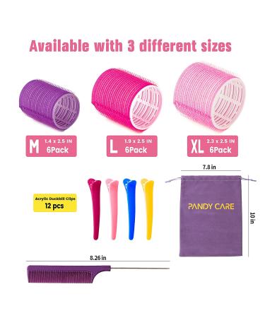 PandyCare 32 PCS Hair Roller Set for Long & Short Hair - No Heat, Hair-friendly, Natural Effect - Includes Rollers, Clips, Comb, Storage Bag - Buy Online on GoSupps.com