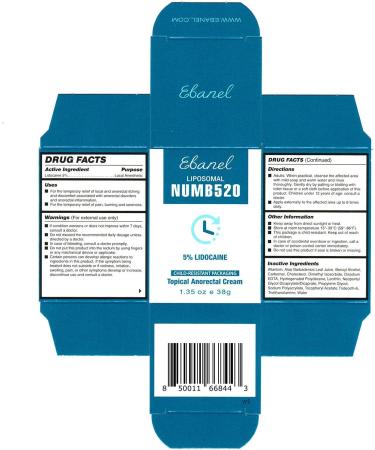 Ebanel 5% Lidocaine Numbing Cream 5-Pack for Hemorrhoid Treatment - Maximum Strength Topical Anesthetic with Aloe Vera and Vitamin E - 1.35 Oz each - Buy Online on GoSupps.com